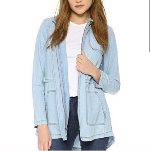 BB Dakota Jackets & Blazers - BB Dakota chambray blue trench jacket